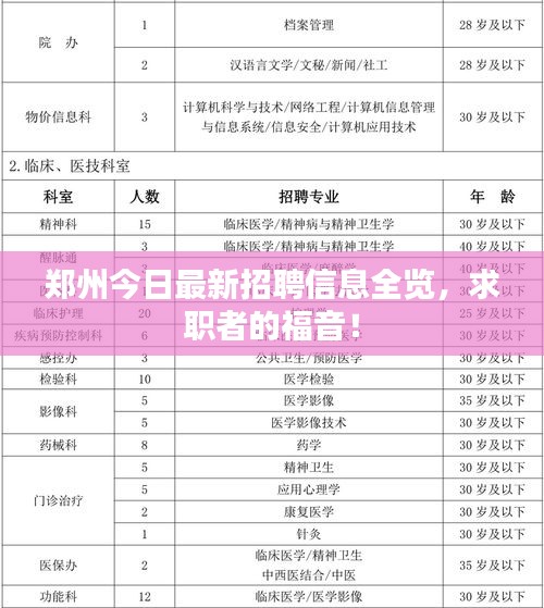 郑州今日最新招聘信息全览，求职者的福音！