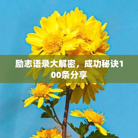 励志语录大解密，成功秘诀100条分享