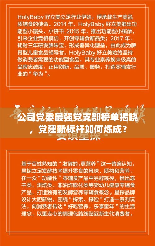 公司党委最强党支部榜单揭晓，党建新标杆如何炼成？