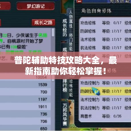 普陀辅助特技攻略大全，最新指南助你轻松掌握！