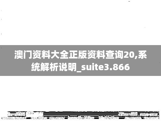 澳门资料大全正版资料查询20,系统解析说明_suite3.866