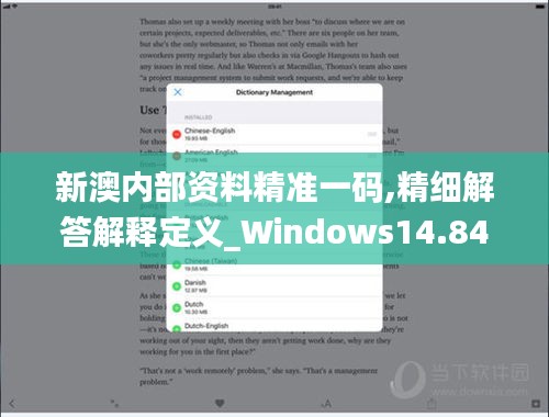 新澳内部资料精准一码,精细解答解释定义_Windows14.843