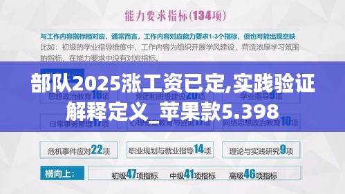 部队2025涨工资已定,实践验证解释定义_苹果款5.398