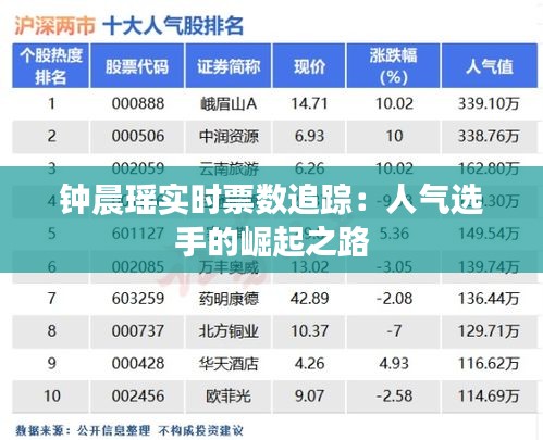 钟晨瑶实时票数追踪：人气选手的崛起之路