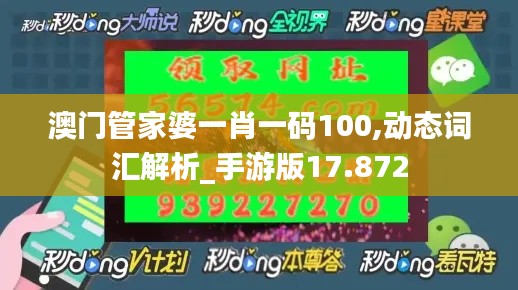 澳门管家婆一肖一码100,动态词汇解析_手游版17.872