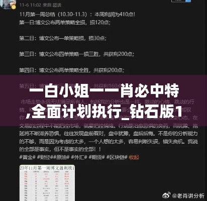 一白小姐一一肖必中特,全面计划执行_钻石版1.300