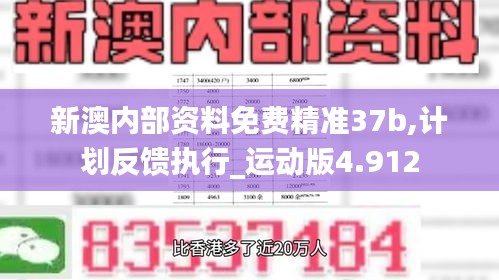 新澳内部资料免费精准37b,计划反馈执行_运动版4.912