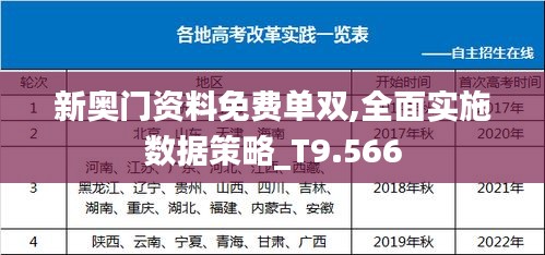 新奥门资料免费单双,全面实施数据策略_T9.566