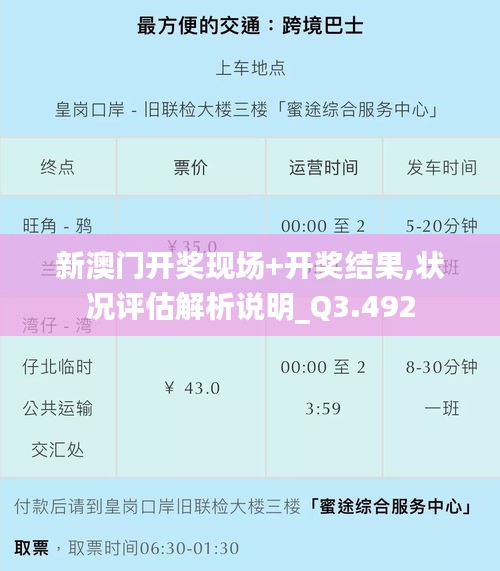 新澳门开奖现场+开奖结果,状况评估解析说明_Q3.492