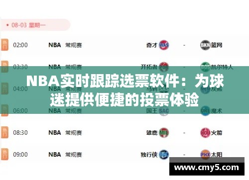 NBA实时跟踪选票软件：为球迷提供便捷的投票体验