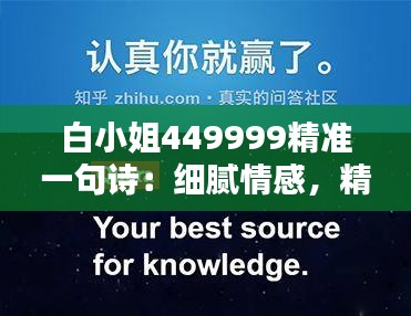 白小姐449999精准一句诗：细腻情感，精准捕捉的瞬间感悟