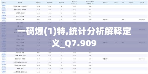 一码爆(1)特,统计分析解释定义_Q7.909