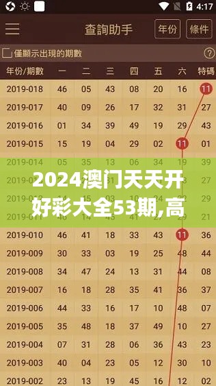 2024澳门天天开好彩大全53期,高速方案规划_顶级版1.114