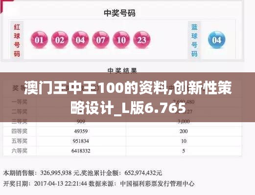 澳门王中王100的资料,创新性策略设计_L版6.765