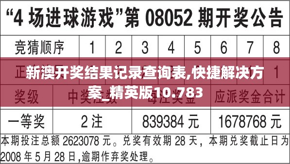 新澳开奖结果记录查询表,快捷解决方案_精英版10.783