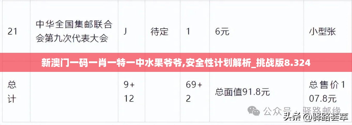 新澳门一码一肖一特一中水果爷爷,安全性计划解析_挑战版8.324