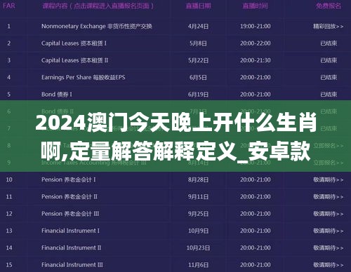 2024澳门今天晚上开什么生肖啊,定量解答解释定义_安卓款8.581