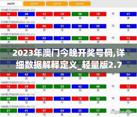 2023年澳门今晚开奖号码,详细数据解释定义_轻量版2.773