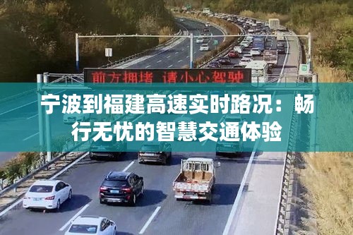 宁波到福建高速实时路况：畅行无忧的智慧交通体验