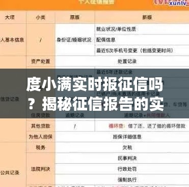 度小满实时报征信吗？揭秘征信报告的实时更新机制