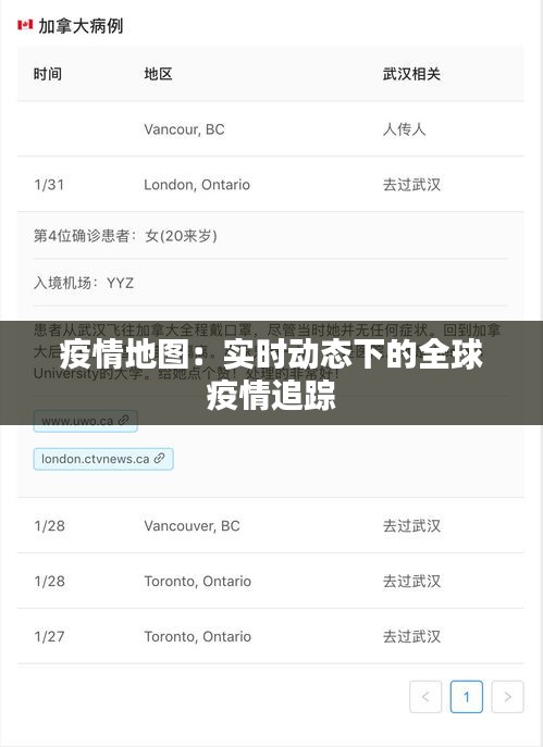 疫情地图：实时动态下的全球疫情追踪