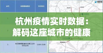 杭州疫情实时数据：解码这座城市的健康脉搏