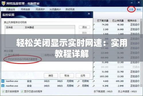 轻松关闭显示实时网速：实用教程详解