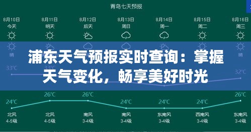 浦东天气预报实时查询：掌握天气变化，畅享美好时光