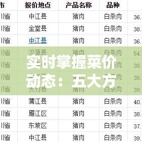 实时掌握菜价动态：五大方法助你轻松了解菜价表