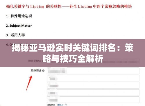 揭秘亚马逊实时关键词排名：策略与技巧全解析