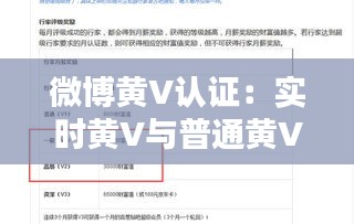 微博黄V认证：实时黄V与普通黄V的异同解析