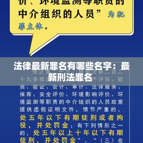 法律最新罪名有哪些名字：最新刑法罪名 