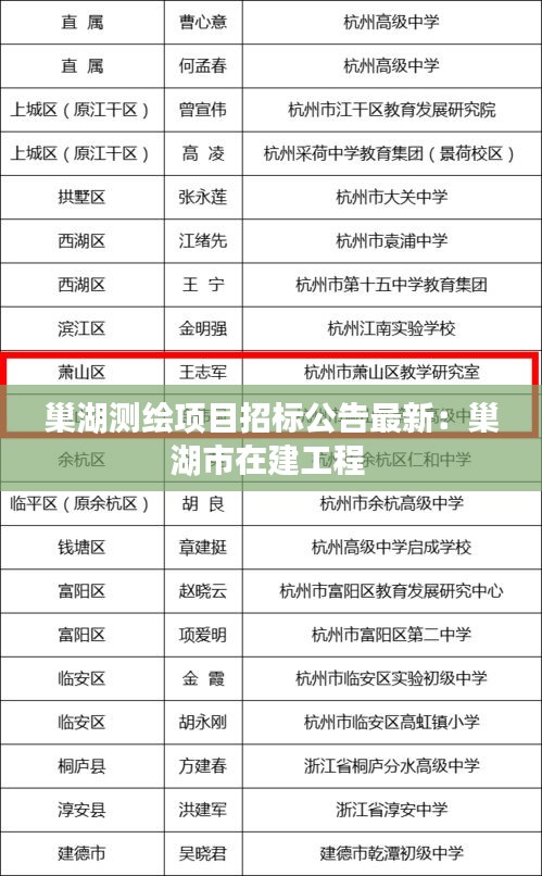 巢湖测绘项目招标公告最新：巢湖市在建工程 