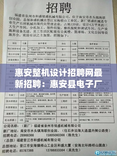 惠安整机设计招聘网最新招聘：惠安县电子厂招聘信息 