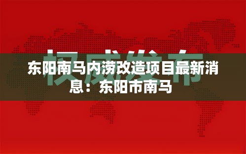 东阳南马内涝改造项目最新消息：东阳市南马 