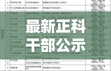 最新正科干部公示名单公布：中国正科级干部 