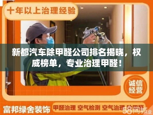 新都汽车除甲醛公司排名揭晓，权威榜单，专业治理甲醛！