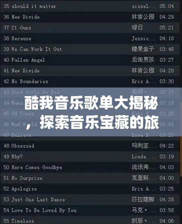 酷我音乐歌单大揭秘，探索音乐宝藏的旅程
