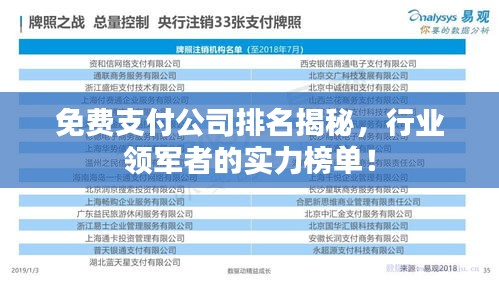 免费支付公司排名揭秘，行业领军者的实力榜单！