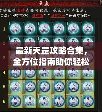 最新天罡攻略合集，全方位指南助你轻松掌握游戏技巧！