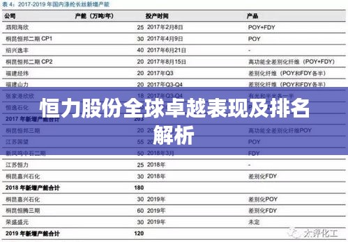 恒力股份全球卓越表现及排名解析