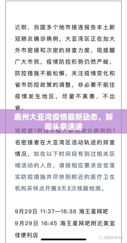 惠州大亚湾疫情最新动态，新闻头条速递