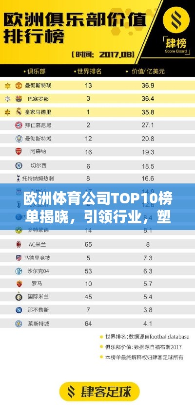 欧洲体育公司TOP10榜单揭晓，引领行业，塑造未来传奇