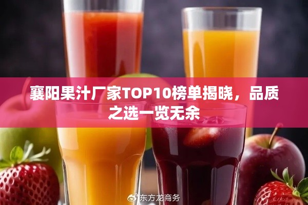 襄阳果汁厂家TOP10榜单揭晓，品质之选一览无余