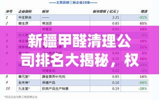 新疆甲醛清理公司排名大揭秘，权威榜单，专业治理，健康无忧！