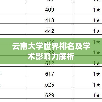 云南大学世界排名及学术影响力解析