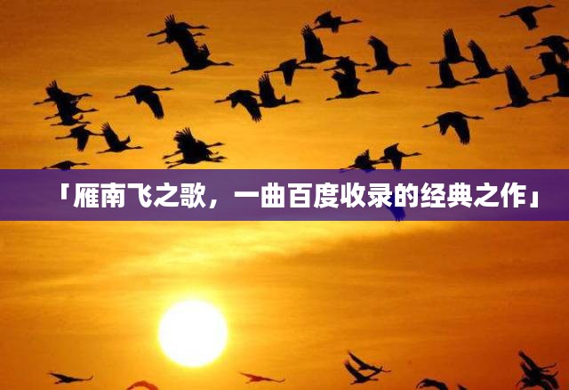 「雁南飞之歌，一曲百度收录的经典之作」