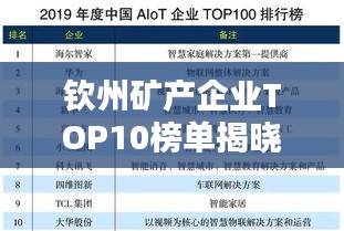 钦州矿产企业TOP10榜单揭晓，探秘排名前十的矿产企业