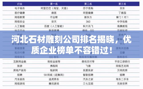 河北石材雕刻公司排名揭晓，优质企业榜单不容错过！