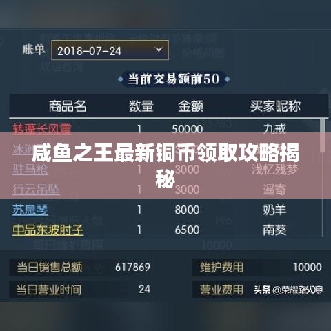 咸鱼之王最新铜币领取攻略揭秘